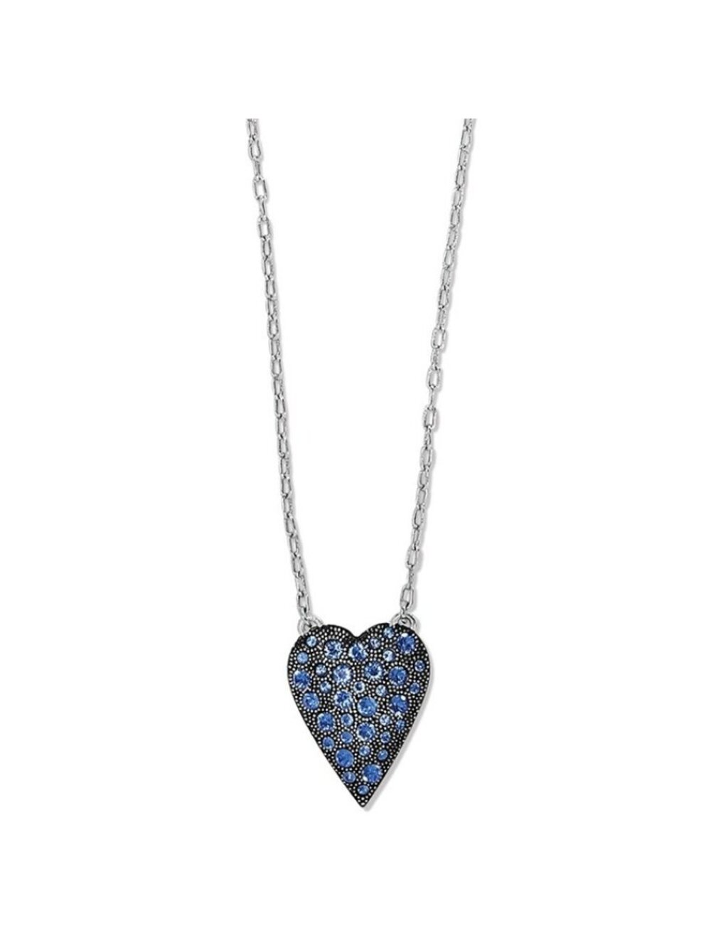 Brighton Glisten Blue Heart Petite necklace  NWT $78  JM7481